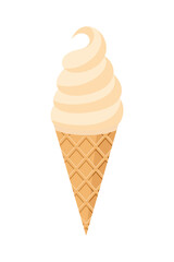 Ice Creams Flat Illustration, Sweet Tasty Desserts, Ice Cream Waffle Cones, Popsicles with Different Toppings Cartoon Vector Illustration