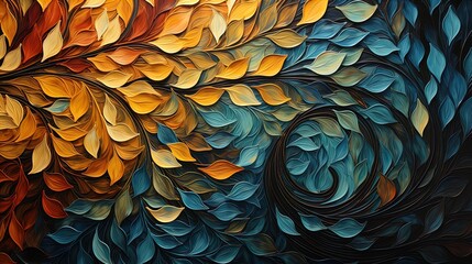 abstract background with swirls leaves