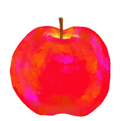 リンゴ　手描き　水彩　