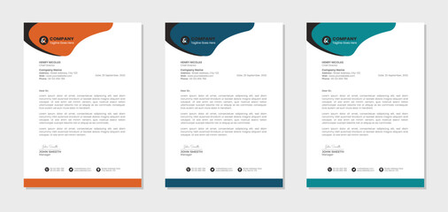 Letterhead template design for business and corporate