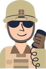 Military Communication Flat Illustration