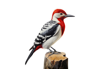 Obraz premium Woodpecker standing alone on a plain transparent background.