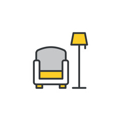 Living Room icon design with white background stock illustration