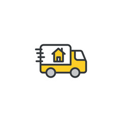 Moving House icon design with white background stock illustration