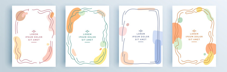 Modern abstract covers set, minimal covers design. Colorful geometric background, vector illustration.