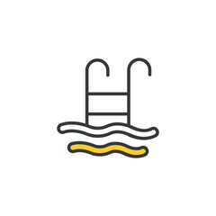 Pool icon design with white background stock illustration