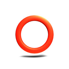 赤い影付き丸アイコン。シンプルな円。