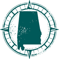 Explore Alabama USA State Tourism Stamp
