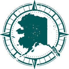 Explore Alaska USA State Tourism Stamp