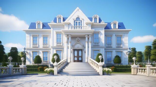 Two floor luxury house concept neoclassic style