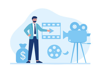 Monetization of creator content trending concept flat illustration