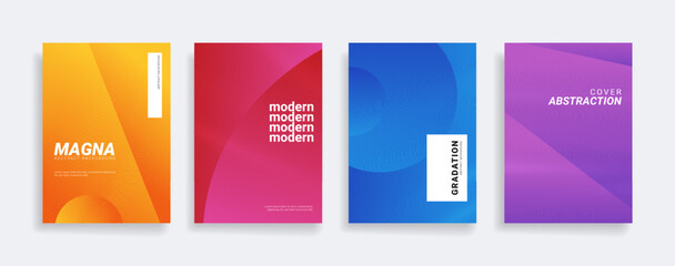 bright fresh gradient color abstract pattern background cover design. cool modern background design with trendy and vivid vibrant color. blue violet red orange green placard poster vector template.