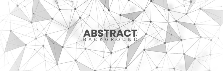 Abstract polygonal mesh on a white background. Digital data science wallpaper, plexus lines, and triangle shapes. Big data illustration. Futuristic neural network concept, big data stream technology © AF DigitalArtStudio