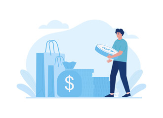 Buy stuff trending concept flat illustration