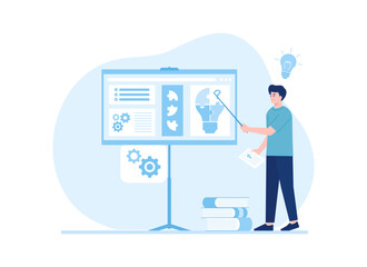 Student presentation trending concept flat illustration