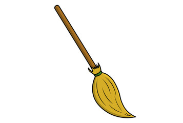Broom clip art Halloween witch cleaner illustration