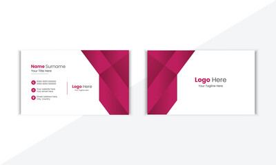 Modern And Clean Corporate Business Card Design Template With Vector Shape And Colorful Background