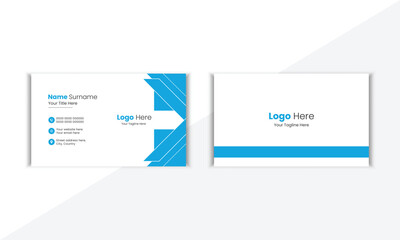 Modern And Clean Corporate Business Card Design Template With Vector Shape And Colorful Background
