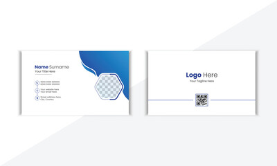 Modern And Clean Corporate Business Card Design Template With Vector Shape And Colorful Background