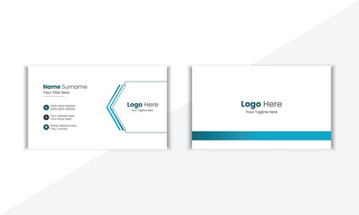 Modern And Clean Corporate Business Card Design Template With Vector Shape And Colorful Background