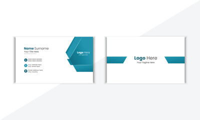 Modern And Clean Corporate Business Card Design Template With Vector Shape And Colorful Background