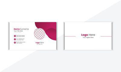 Modern And Clean Corporate Business Card Design Template With Vector Shape And Colorful Background