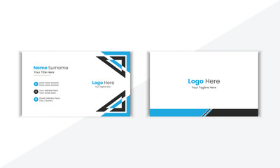 Modern And Clean Corporate Business Card Design Template With Vector Shape And Colorful Background