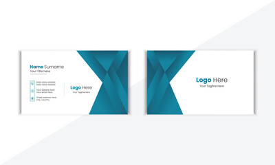 Modern And Clean Corporate Business Card Design Template With Vector Shape And Colorful Background