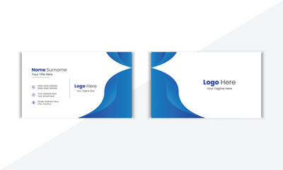 Modern And Clean Corporate Business Card Design Template With Vector Shape And Colorful Background