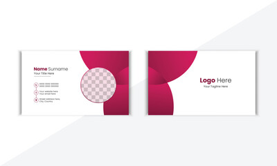 Modern And Clean Corporate Business Card Design Template With Vector Shape And Colorful Background