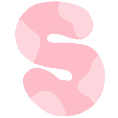 pink letters wavy line decoration