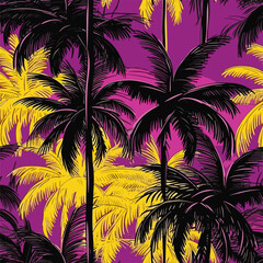 Seamless Colorful Hawaii Palms Pattern. Seamless pattern of Hawaii Palms in colorful style. Add color to your digital project with our pattern!