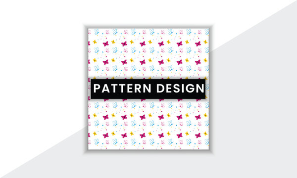 Colorful And Unique Pattern Design Template With Minimal Shape And Vector Background