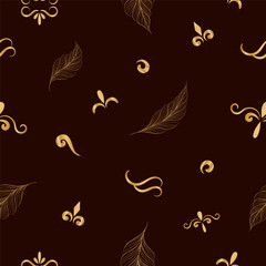 Vintage seamless pattern with leaves