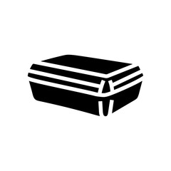 lunch box plastic school glyph icon vector. lunch box plastic school sign. isolated symbol illustration