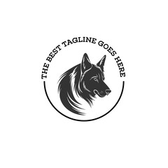 Dog cat pet hipster vintage logo vector icon illustration. cat and dog logo. Line Of Head Pet Logo Design. Line Of Head Pet Logo Template. Modern Design. Vector Illustration.