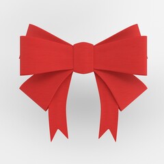 Red Bow Isolated On White Background 