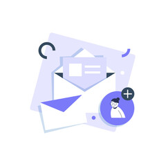Email and messaging,Email marketing campaign,flat design icon vector illustration
