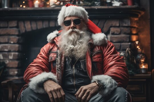 modern santa - hipster santa clause - trendy christmas