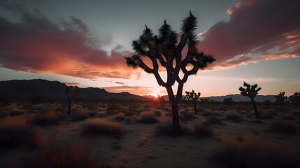 Fototapeta na wymiar Stunning Sunset in Joshua Tree California