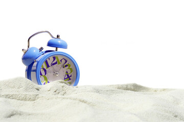 clock on sand transparent