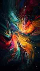 An abstract painting of different bright colors Generative Ai