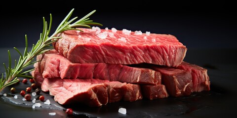 AI Generated. AI Generative. Asian chinese japanese korean sliced steak beef bbq wagyu. Restaurant grill meal food meat. Graphic Art