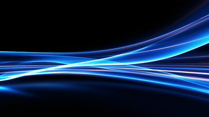Blue tech neon spotlight background, speed motion abstract background, blue light background.