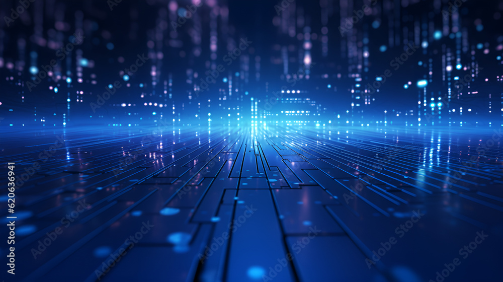 Wall mural modern digital abstract computer circuit technology background.