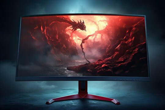 Curved Gaming Monitor for professional esports player, 240hz high refresh rate 4K UHD HDMI monitor