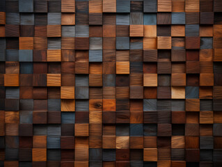 Stacked of wooden or timber blocks background. Generative AI