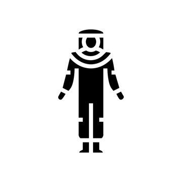 radiation suit nuclear energy glyph icon vector. radiation suit nuclear energy sign. isolated symbol illustration