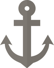 Light brown anchor on a transparent background