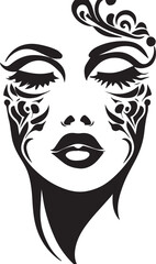 Women face vector tattoo design illustration